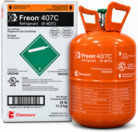 Chemours Freon™ 407C (R-407C) Refrigerant Gas Cylinders – 11.3 Kg (25 Lb)