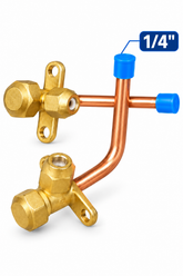 Refrigerant Service Valve 1/4 Inch With Brass Fittings And Copper Tube – Made In China