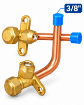 Refrigerant Service Valve 3/8 Inch – Brass Valve With Copper Tube – Made In China