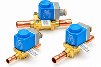 Refrigerant Solenoid Valve With Electrical Coil – Brass Body And Copper Tube Connections For AC And Refrigeration Systems – Made In China