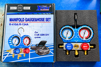 XPERT R-410A / R-134A Double Manifold Gauge And Hose Set HVAC Refrigeration Tools